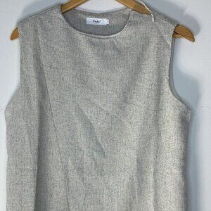 Sleeveless Top, Crossover front, Light/ Summery material, Beige/Tan, Size S